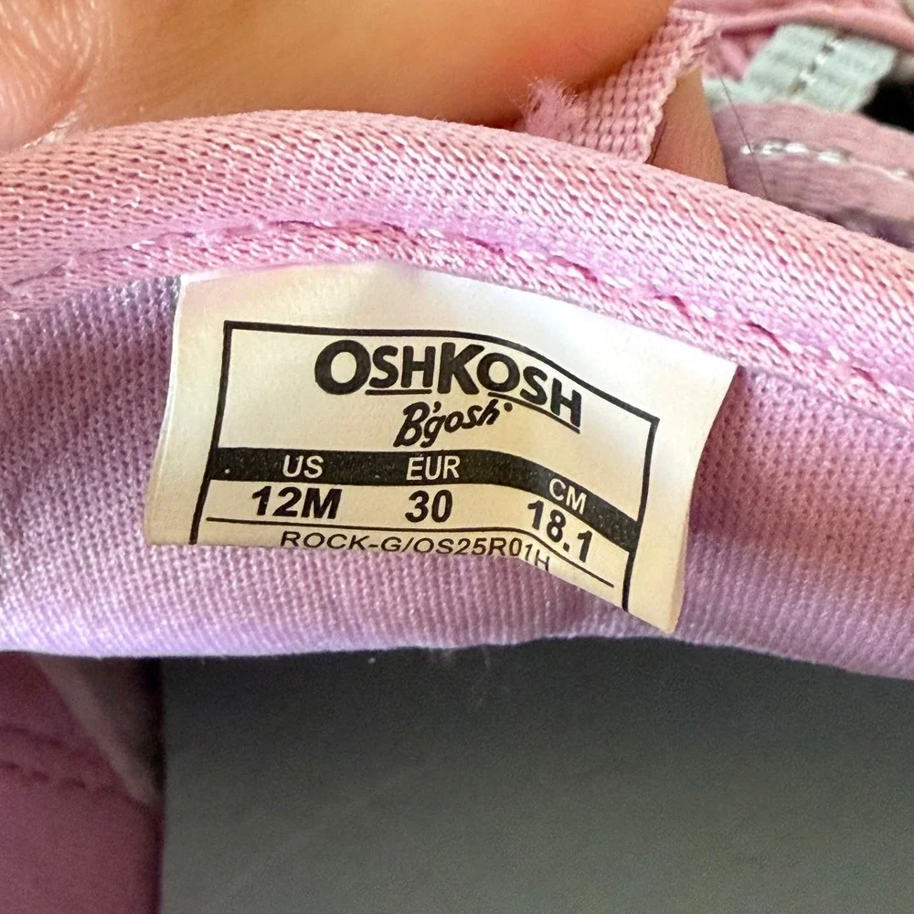 OshKosh B'gosh Rock-G Sneakers Girls Size 12M Pink Grey Play Sandals OS25R01H